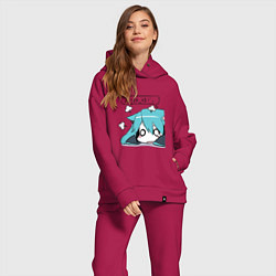 Женский костюм оверсайз Грусть, цвет: маджента — фото 2