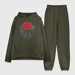 Женский костюм оверсайз Skull&Rose, цвет: хаки