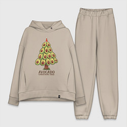 Женский костюм оверсайз Avocado Christmas Tree, цвет: миндальный