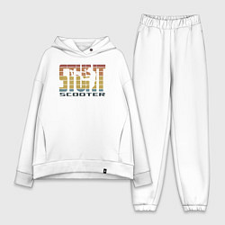 Женский костюм оверсайз Трюковый самокат STUNT SCOOTER, цвет: белый
