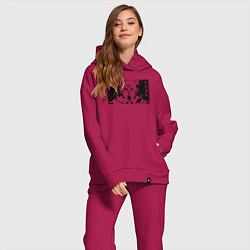 Женский костюм оверсайз Магическая битва Сукуна, цвет: маджента — фото 2