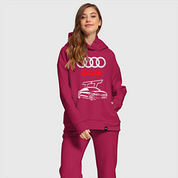 Женский костюм оверсайз AUDI TT АУДИ ТТ СПОРТ, цвет: маджента — фото 2
