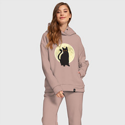 Женский костюм оверсайз Moon Cat, цвет: пыльно-розовый — фото 2