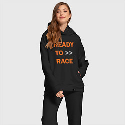 Женский костюм оверсайз KTM READY TO RACE спина Z, цвет: черный — фото 2