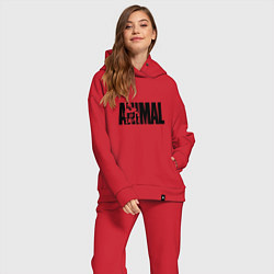 Женский костюм оверсайз ANIMAL ЭНИМАЛ, цвет: красный — фото 2