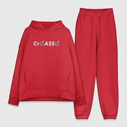Женский костюм оверсайз СтASS, цвет: красный