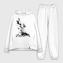 Женский костюм оверсайз Черный Аста Черный Клевер, цвет: белый