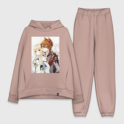 Женский костюм оверсайз Lumine and tartaglia, цвет: пыльно-розовый