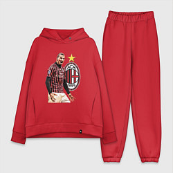 Женский костюм оверсайз Zlatan Ibrahimovic Milan Italy, цвет: красный