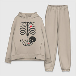 Женский костюм оверсайз МАЛЫШ ВНУТРИ, цвет: миндальный