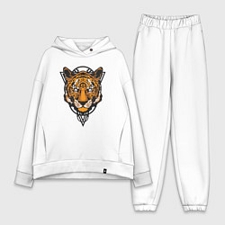 Женский костюм оверсайз Tiger Style, цвет: белый