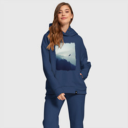 Женский костюм оверсайз ОРЁЛ НАД ЛЕСОМ EAGLE, цвет: тёмно-синий — фото 2