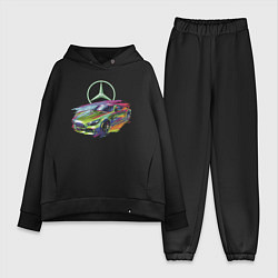 Женский костюм оверсайз Mercedes V8 Biturbo motorsport - sketch, цвет: черный