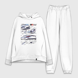 Женский костюм оверсайз Toyota Gazoo Racing sketch, цвет: белый