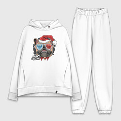 Женский костюм оверсайз Christmas Dog, цвет: белый