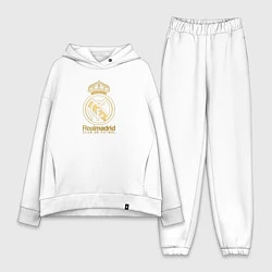 Женский костюм оверсайз Real Madrid gold logo, цвет: белый