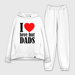 Женский костюм оверсайз I LOVE HOT DADS, цвет: белый