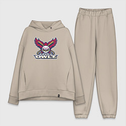 Женский костюм оверсайз Orem Owlz - baseball team, цвет: миндальный