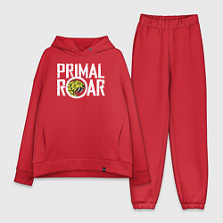 Женский костюм оверсайз PRIMAL ROAR logo, цвет: красный