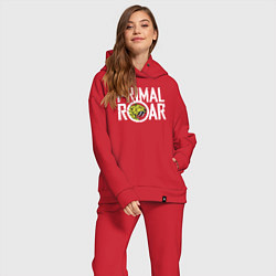 Женский костюм оверсайз PRIMAL ROAR logo, цвет: красный — фото 2