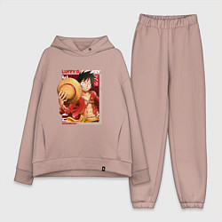 Женский костюм оверсайз Ван-Пис One Piece, Луффи Мугивара, цвет: пыльно-розовый