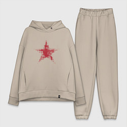 Женский костюм оверсайз Красная звезда полутон, цвет: миндальный