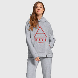 Женский костюм оверсайз 30 Seconds to Mars рок, цвет: меланж — фото 2