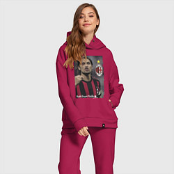 Женский костюм оверсайз Paolo Cesare Maldini - Milan, captain, цвет: маджента — фото 2