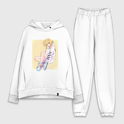 Женский костюм оверсайз Современная Люмин, цвет: белый