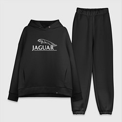 Женский костюм оверсайз Jaguar, Ягуар Логотип, цвет: черный