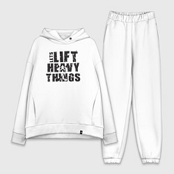 Женский костюм оверсайз Давайте поднимать тяжелые вещи, цвет: белый