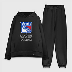 Женский костюм оверсайз Rangers are coming, Нью Йорк Рейнджерс, New York R, цвет: черный
