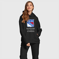 Женский костюм оверсайз Rangers are coming, Нью Йорк Рейнджерс, New York R, цвет: черный — фото 2