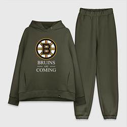 Женский костюм оверсайз Boston are coming, Бостон Брюинз, Boston Bruins, цвет: хаки