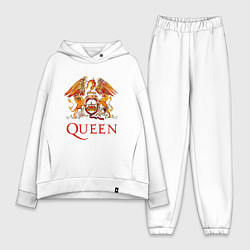 Женский костюм оверсайз Queen, логотип, цвет: белый