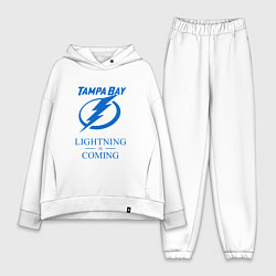 Женский костюм оверсайз Tampa Bay Lightning is coming, Тампа Бэй Лайтнинг, цвет: белый