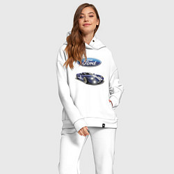 Женский костюм оверсайз Ford Racing team, цвет: белый — фото 2
