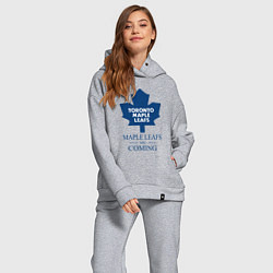 Женский костюм оверсайз Toronto Maple Leafs are coming Торонто Мейпл Лифс, цвет: меланж — фото 2