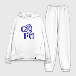 Женский костюм оверсайз Chelsea Челси Ретро логотип, цвет: белый