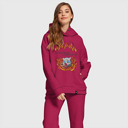 Женский костюм оверсайз Цитаты Иноске, цвет: маджента — фото 2