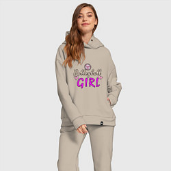 Женский костюм оверсайз Volleyball - Girl, цвет: миндальный — фото 2