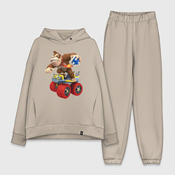 Женский костюм оверсайз Donkey Kong Super Mario Nintendo, цвет: миндальный