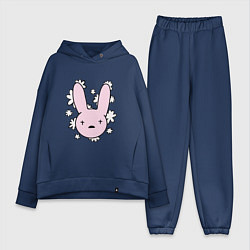 Женский костюм оверсайз Bad Bunny Floral Bunny, цвет: тёмно-синий