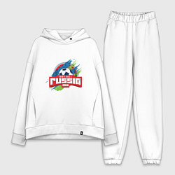 Женский костюм оверсайз Football Russia 2018 цвета белый — фото 1