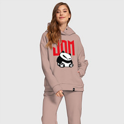 Женский костюм оверсайз JDM Panda Japan Симпатяга, цвет: пыльно-розовый — фото 2