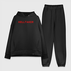 Женский костюм оверсайз Helltaker logo, цвет: черный