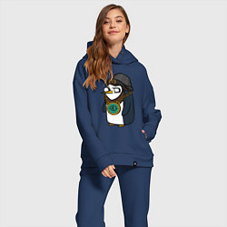 Женский костюм оверсайз Пингвин бастард, цвет: тёмно-синий — фото 2