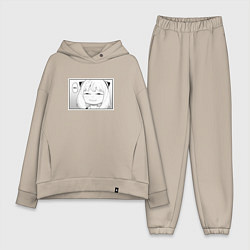 Женский костюм оверсайз Spy Family Heh Семья Шпиона, цвет: миндальный