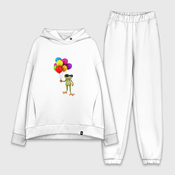 Женский костюм оверсайз ЛЯГУШОНОК С ВОЗДУШНЫМИ ШАРИКАМИ, цвет: белый