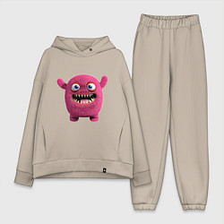 Женский костюм оверсайз FLUFFY COLORED MONSTER, цвет: миндальный